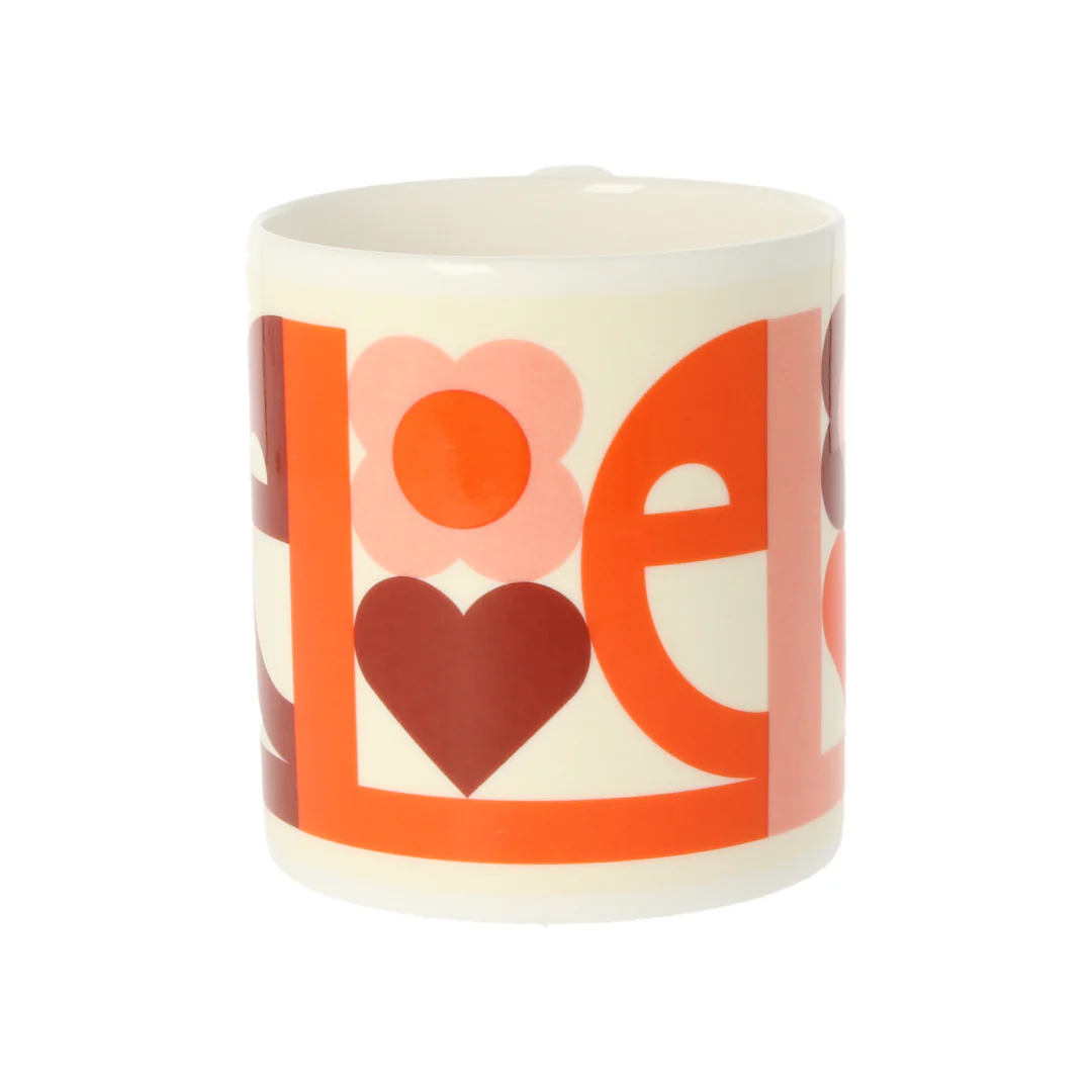Orla Kiely Love Pink Quite Big Mug 350ml Orla Kiely Love Pink Quite Big Mug 350ml
