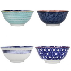 KitchenCraft Bowls Set of 4 'Blues' Design KitchenCraft Bowls Set of 4 'Blues' Design