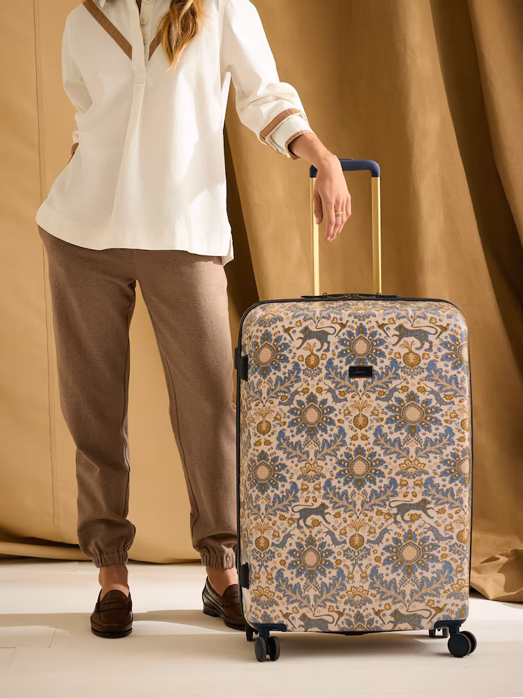 Joules Damask Print Large Four Wheel Hard Shell Suitcase Joules Damask Print Large Four Wheel Hard Shell Suitcase