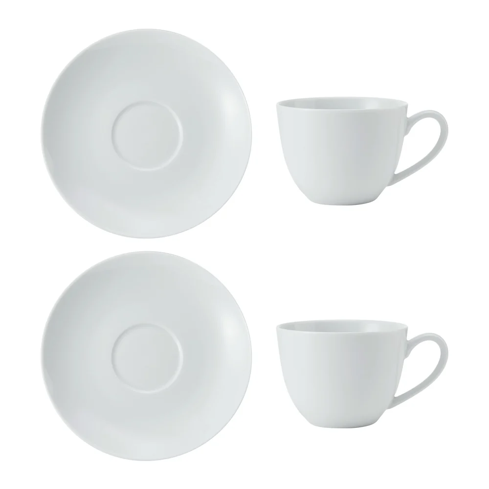 Mikasa Chalk Porcelain Cappuccino Cup & Saucer Set - 2 Pack Mikasa Chalk Porcelain Cappuccino Cup & Saucer Set - 2 Pack