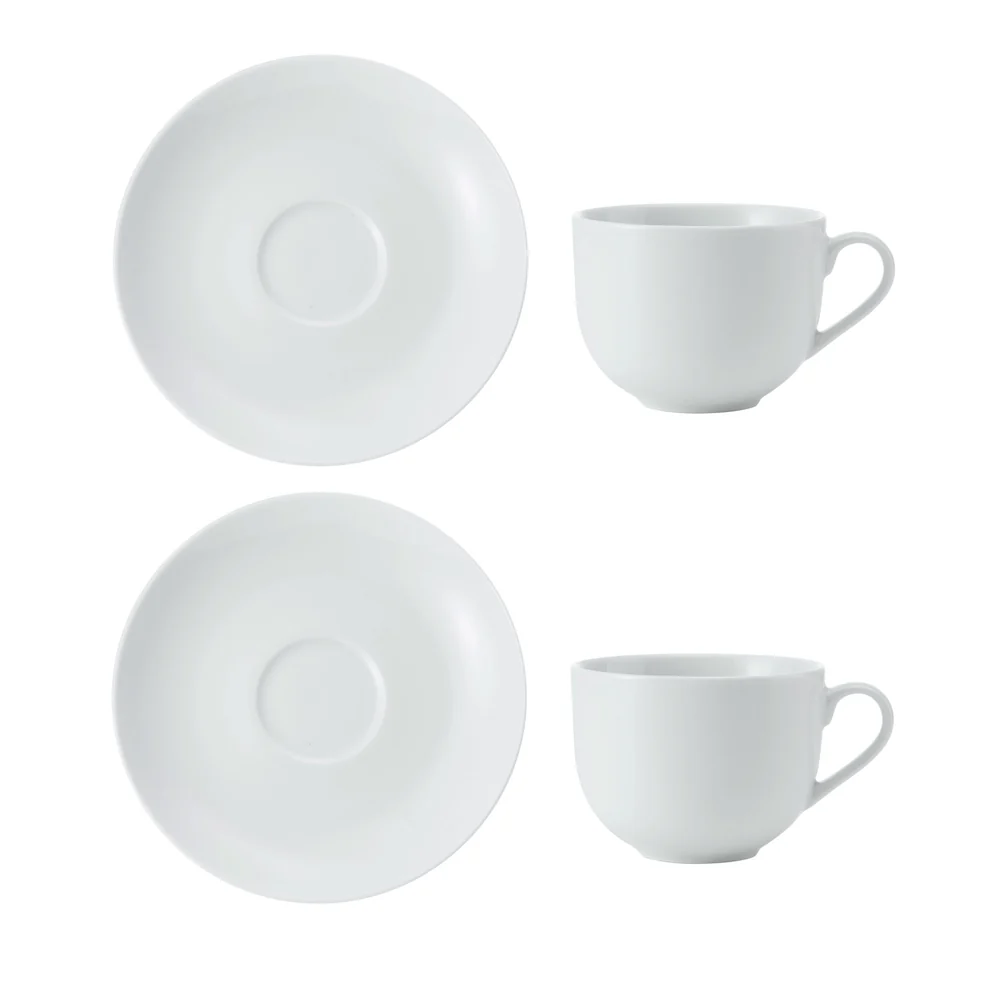 Mikasa Chalk Porcelain Teacup and Saucer Set 220ml White - 2 Pack Mikasa Chalk Porcelain Teacup and Saucer Set 220ml White - 2 Pack