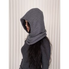 Oats & Rice Cashmere Rolled Edge Balaclava Charcoal Oats & Rice Cashmere Rolled Edge Balaclava Charcoal