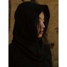 Oats & Rice Cashmere Rolled Edge Balaclava Black Oats & Rice Cashmere Rolled Edge Balaclava Black