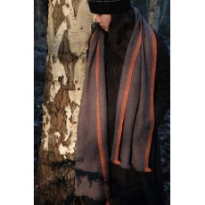 Oats & Rice Flame Orange Brim Herringbone Cashmere Scarf Oats & Rice Flame Orange Brim Herringbone Cashmere Scarf