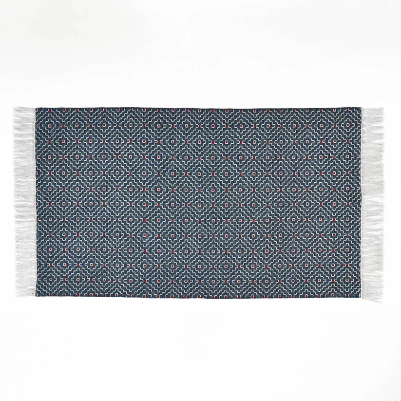 Weaver Green Indra Indigo Rug 150x90cm Weaver Green Indra Indigo Rug 150x90cm