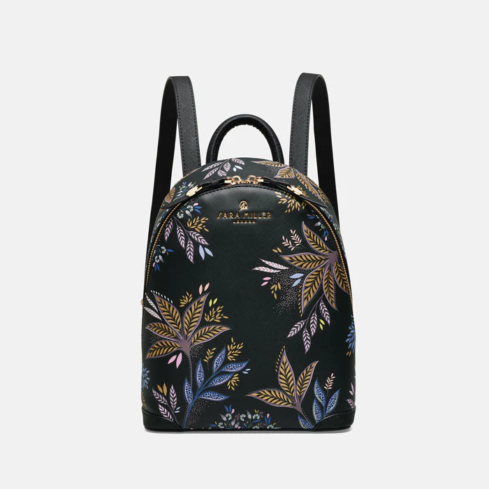 Sara Miller Mini Backpack - Black Botanic Sara Miller Mini Backpack - Black Botanic