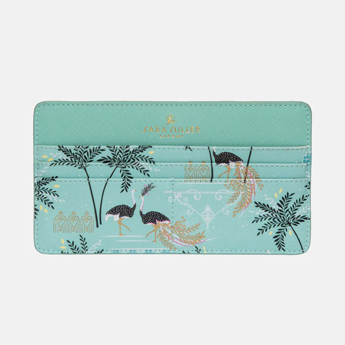 Sara Miller Travel Organiser and Keyring Gift Set - Mint Ostrich & Palms Sara Miller Travel Organiser and Keyring Gift Set - Mint Ostrich & Palms
