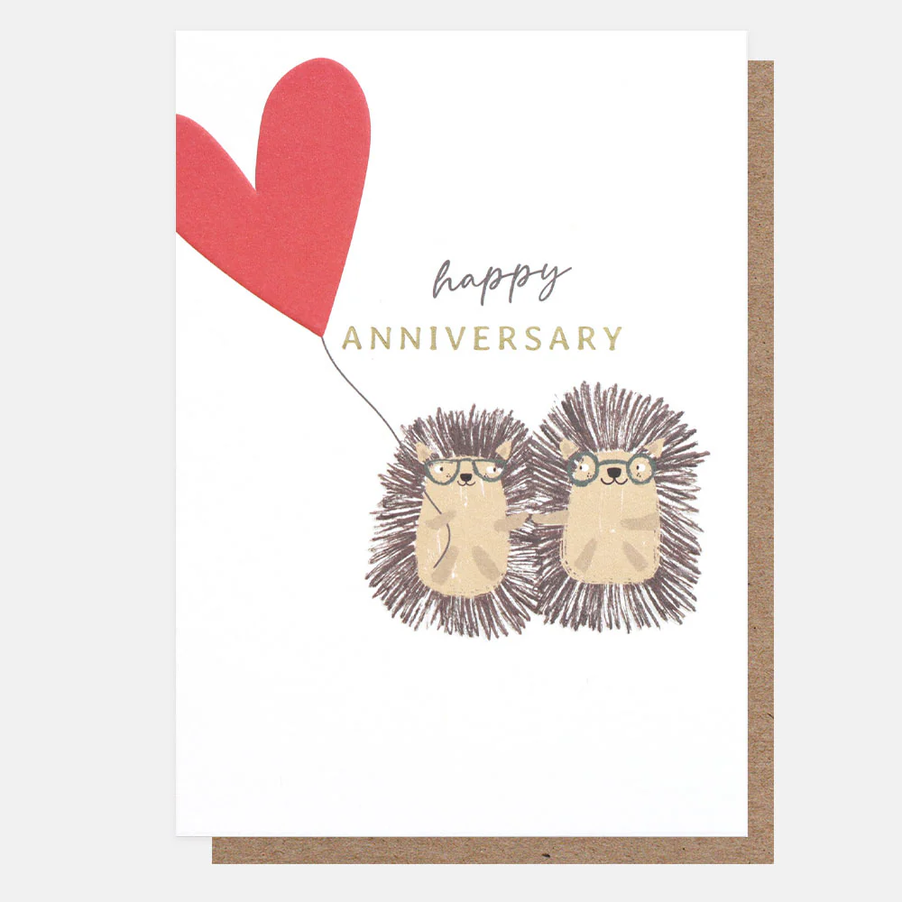 Caroline Gardner Hedgehogs & Heart Anniversary Card Caroline Gardner Hedgehogs & Heart Anniversary Card