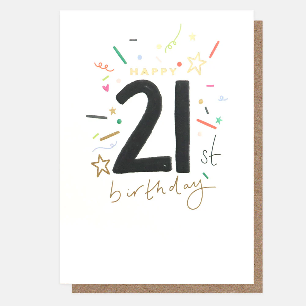Caroline Gardner Confetti 21st Birthday Card Caroline Gardner Confetti 21st Birthday Card