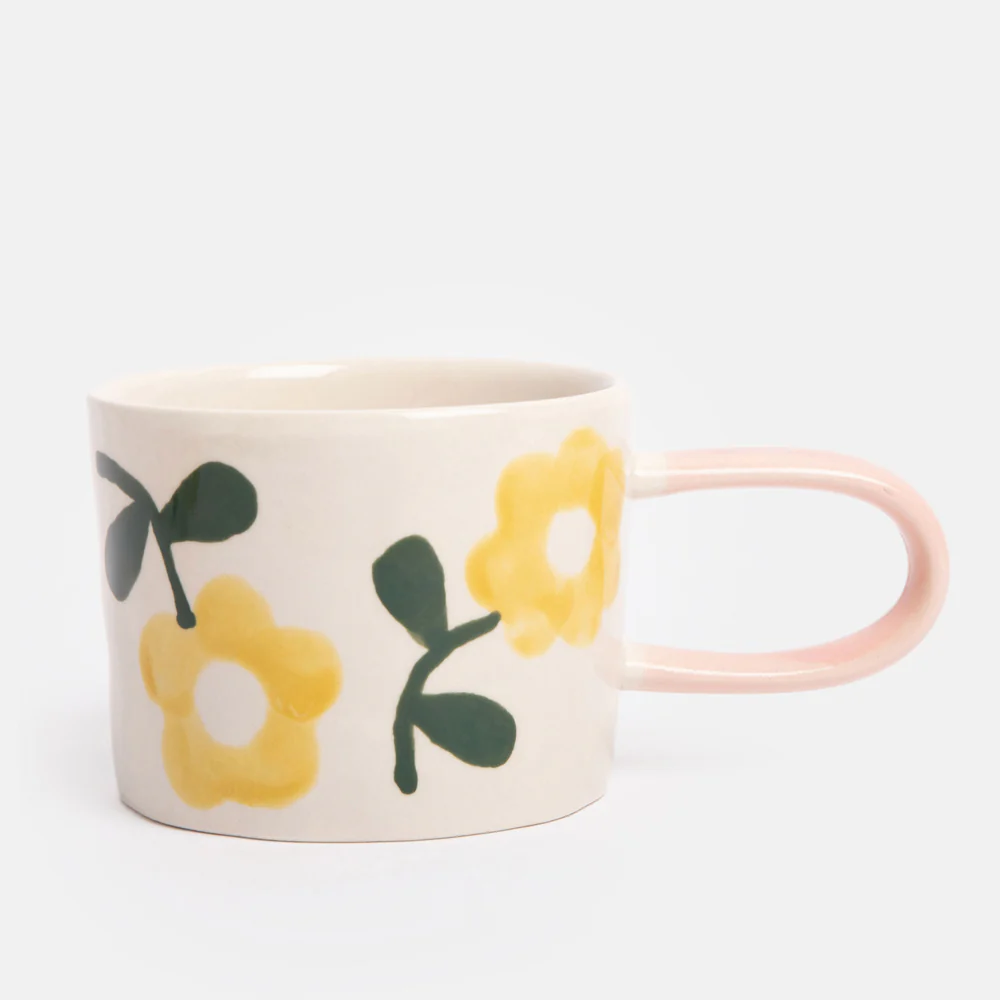 Caroline Gardner Yellow Flowers Ceramic Mug Caroline Gardner Yellow Flowers Ceramic Mug