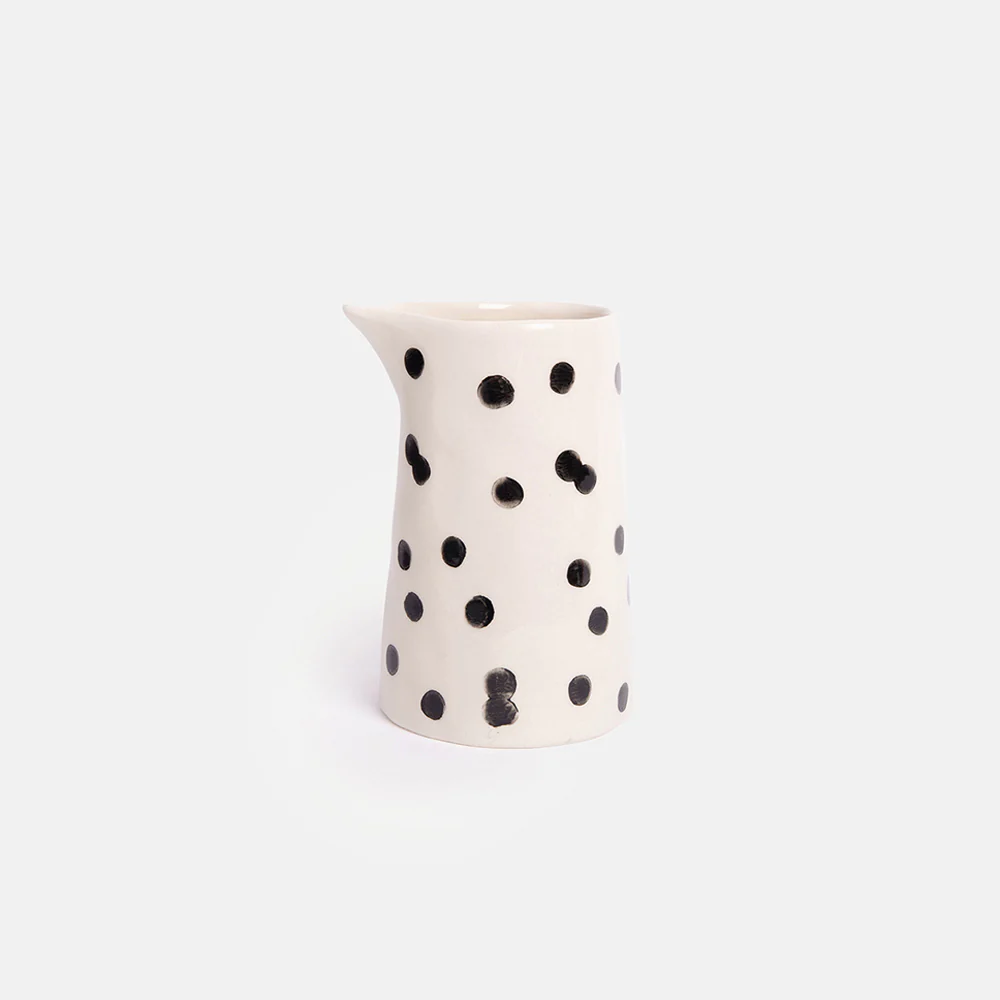Caroline Gardner Mono Dotty Hand Painted Stoneware Milk Jug Caroline Gardner Mono Dotty Hand Painted Stoneware Milk Jug