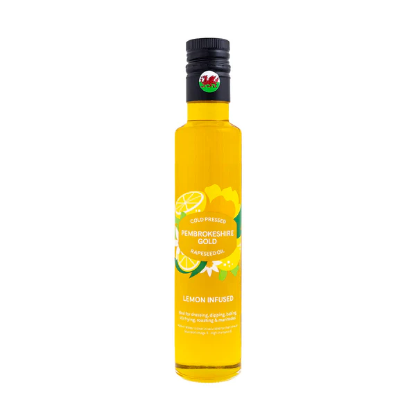 Pembrokeshire Gold Lemon Infused Rapeseed Oil 250ml Pembrokeshire Gold Lemon Infused Rapeseed Oil 250ml