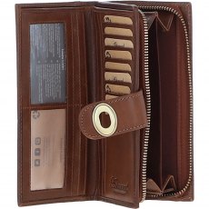 Ashwood Leather Long Purse with Turnlock Brown V91 Ashwood Leather Long Purse with Turnlock Brown V91