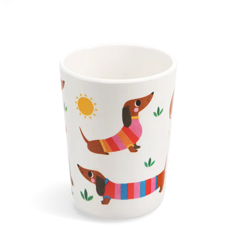 Rex London Children's Melamine Beaker - Sunny Sausage Dog Rex London Children's Melamine Beaker - Sunny Sausage Dog