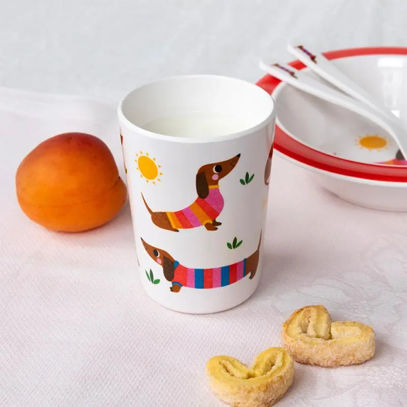 Rex London Children's Melamine Beaker - Sunny Sausage Dog Rex London Children's Melamine Beaker - Sunny Sausage Dog