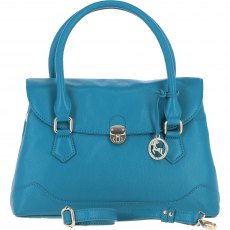 Ashwood Leather Twist Lock Large Flap Handbag with Crossbody Strap - Turquoise Y-56 Ashwood Leather Twist Lock Large Flap Handbag with Crossbody Strap - Turquoise Y-56