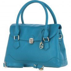 Ashwood Leather Twist Lock Large Flap Handbag with Crossbody Strap - Turquoise Y-56 Ashwood Leather Twist Lock Large Flap Handbag with Crossbody Strap - Turquoise Y-56