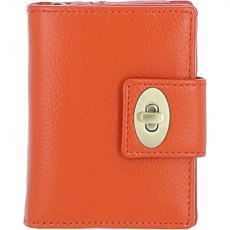 Ashwood Leather Twist Lock Purse - Orange Y-60 Ashwood Leather Twist Lock Purse - Orange Y-60
