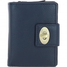 Ashwood Leather Twist Lock Purse - Navy Y-60 Ashwood Leather Twist Lock Purse - Navy Y-60