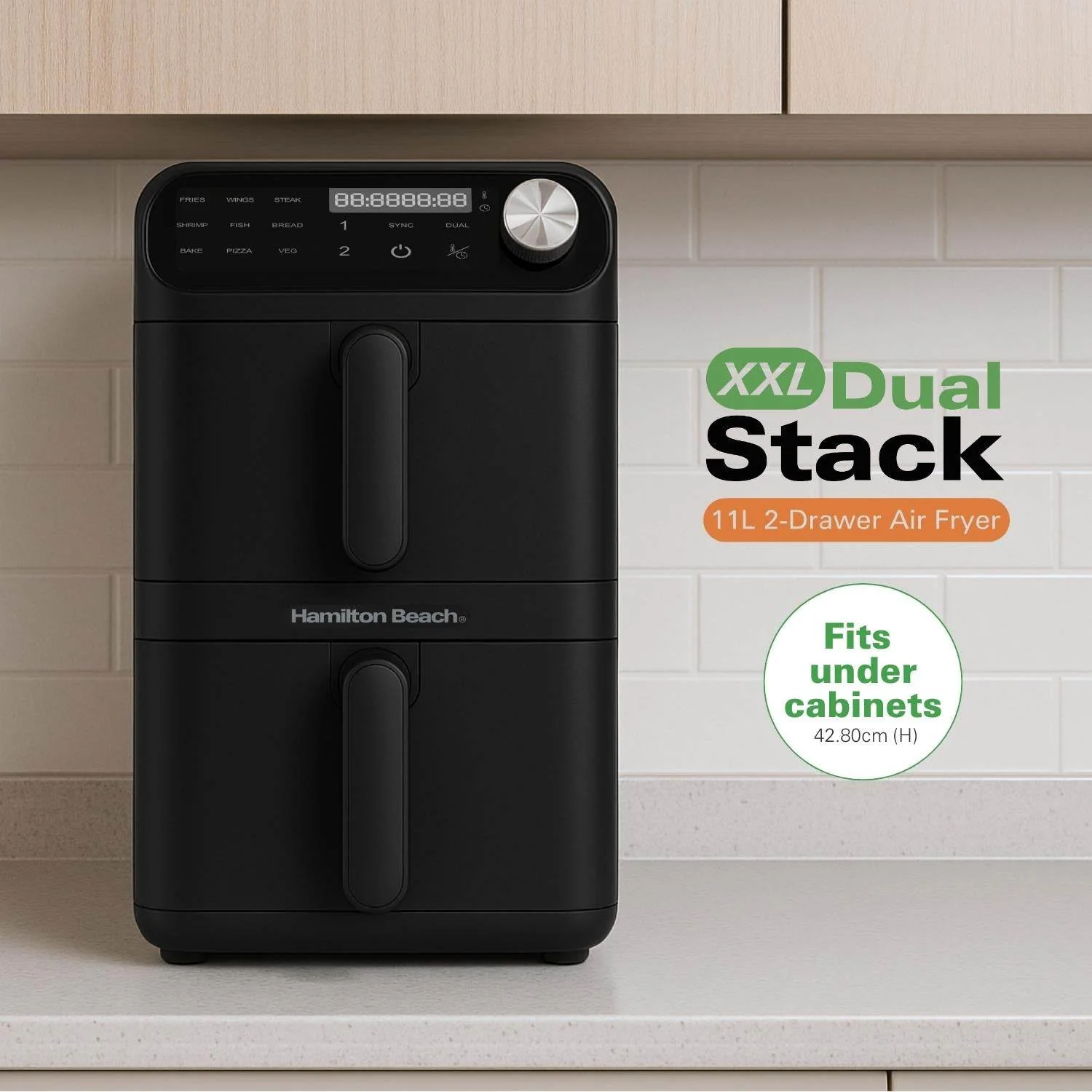 Hamilton Beach XXL Dual Stack 2 Drawer Air Fryer 11L Hamilton Beach XXL Dual Stack 2 Drawer Air Fryer 11L
