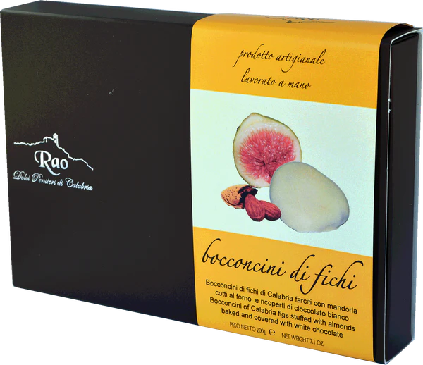 Dolci Pensieri di Calabria Figs Stuffed with Almonds in White Chocolate 200g Dolci Pensieri di Calabria Figs Stuffed with Almonds in White Chocolate 200g