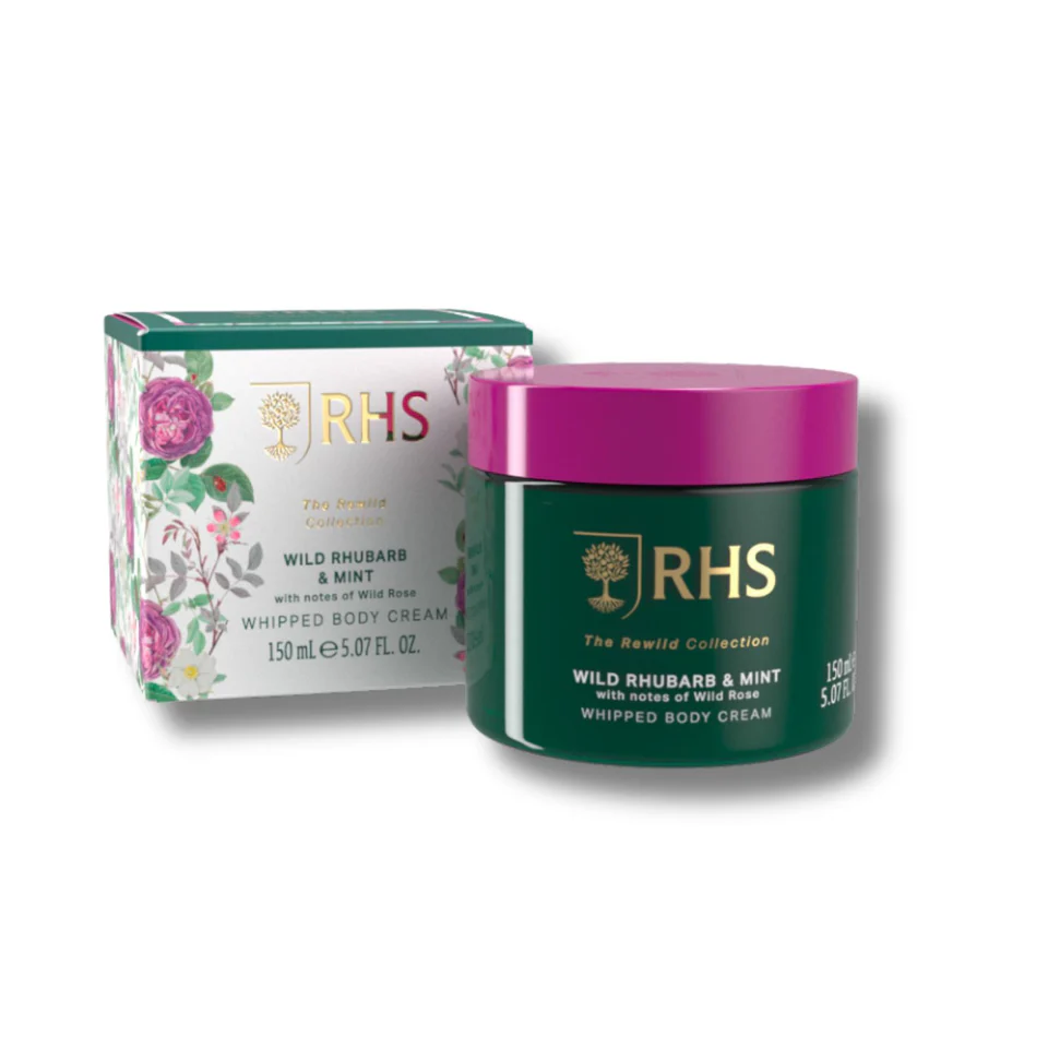 RHS The Rewild Collection Wild Rhubarb & Mint Whipped Body Cream 150ml RHS The Rewild Collection Wild Rhubarb & Mint Whipped Body Cream 150ml