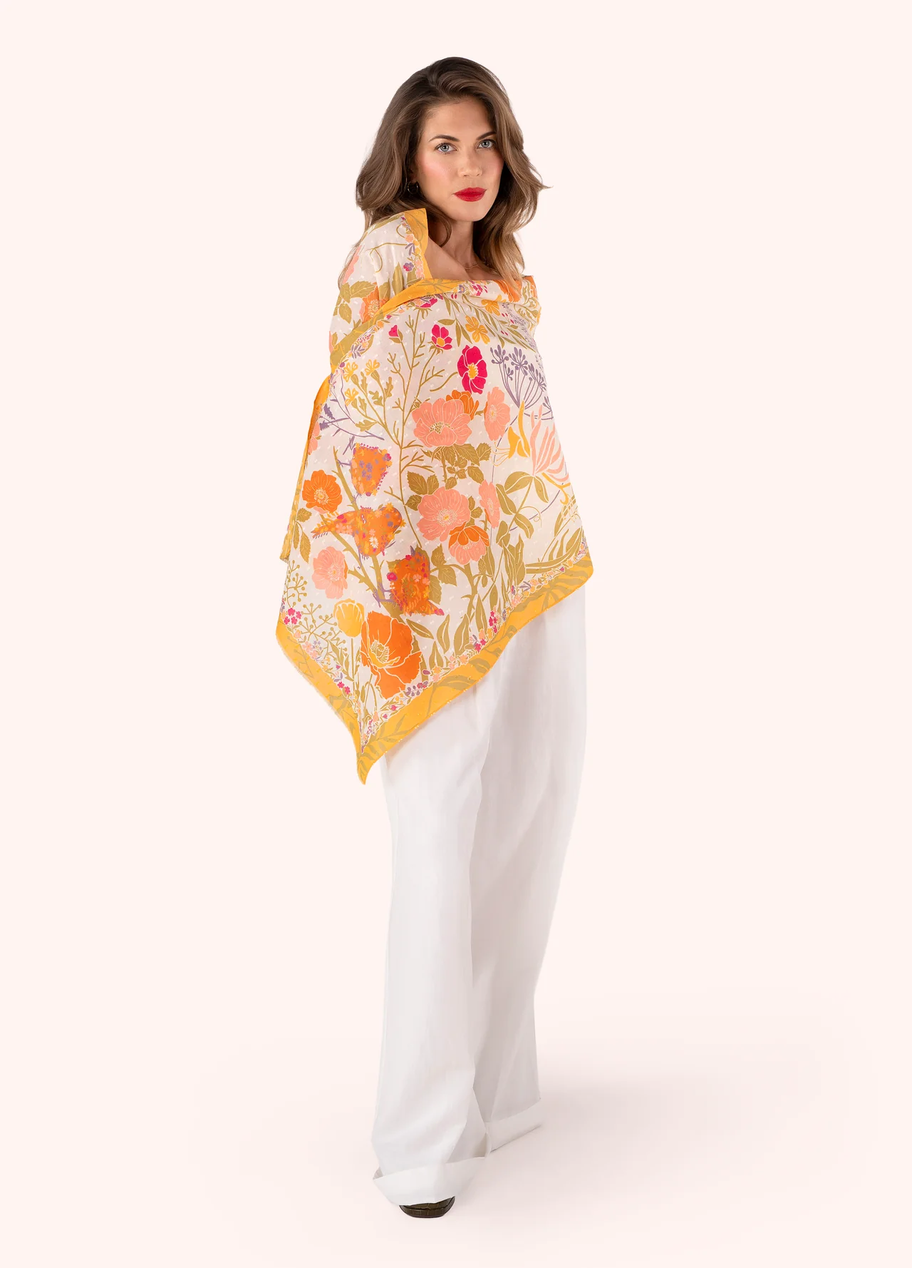Powder Cotton Scarf - Birds In Bloom Powder Cotton Scarf - Birds In Bloom