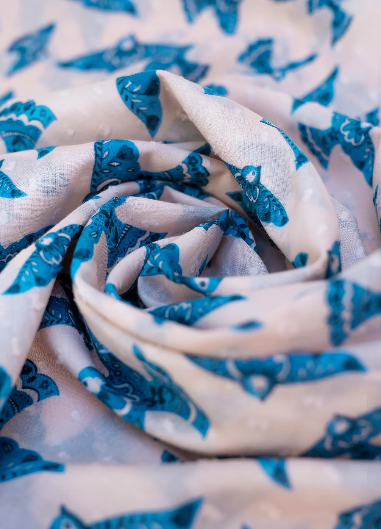 Powder Cotton Infinity Scarf - Watercolour Birds Powder Cotton Infinity Scarf - Watercolour Birds