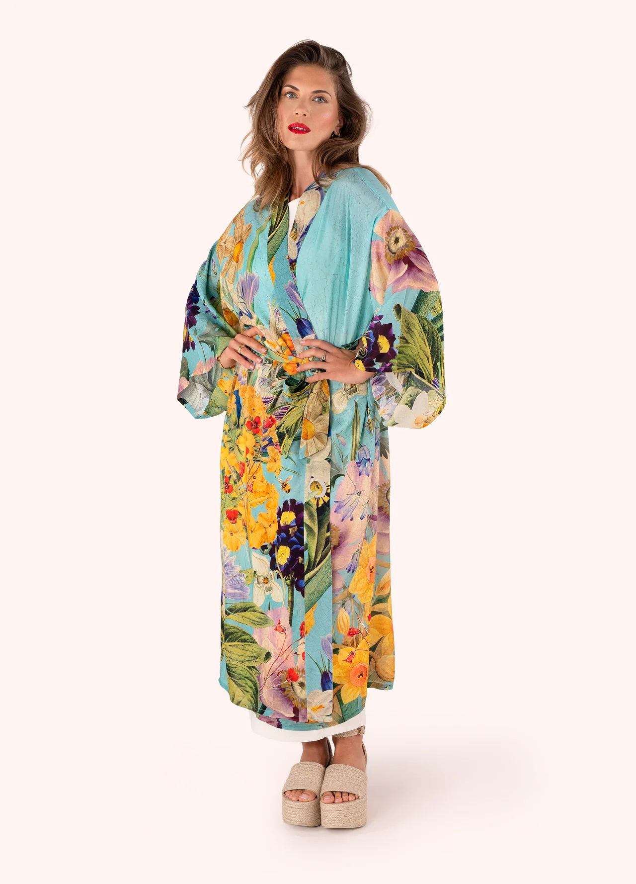 Powder Kimono Gown - Spring Flora Powder Kimono Gown - Spring Flora