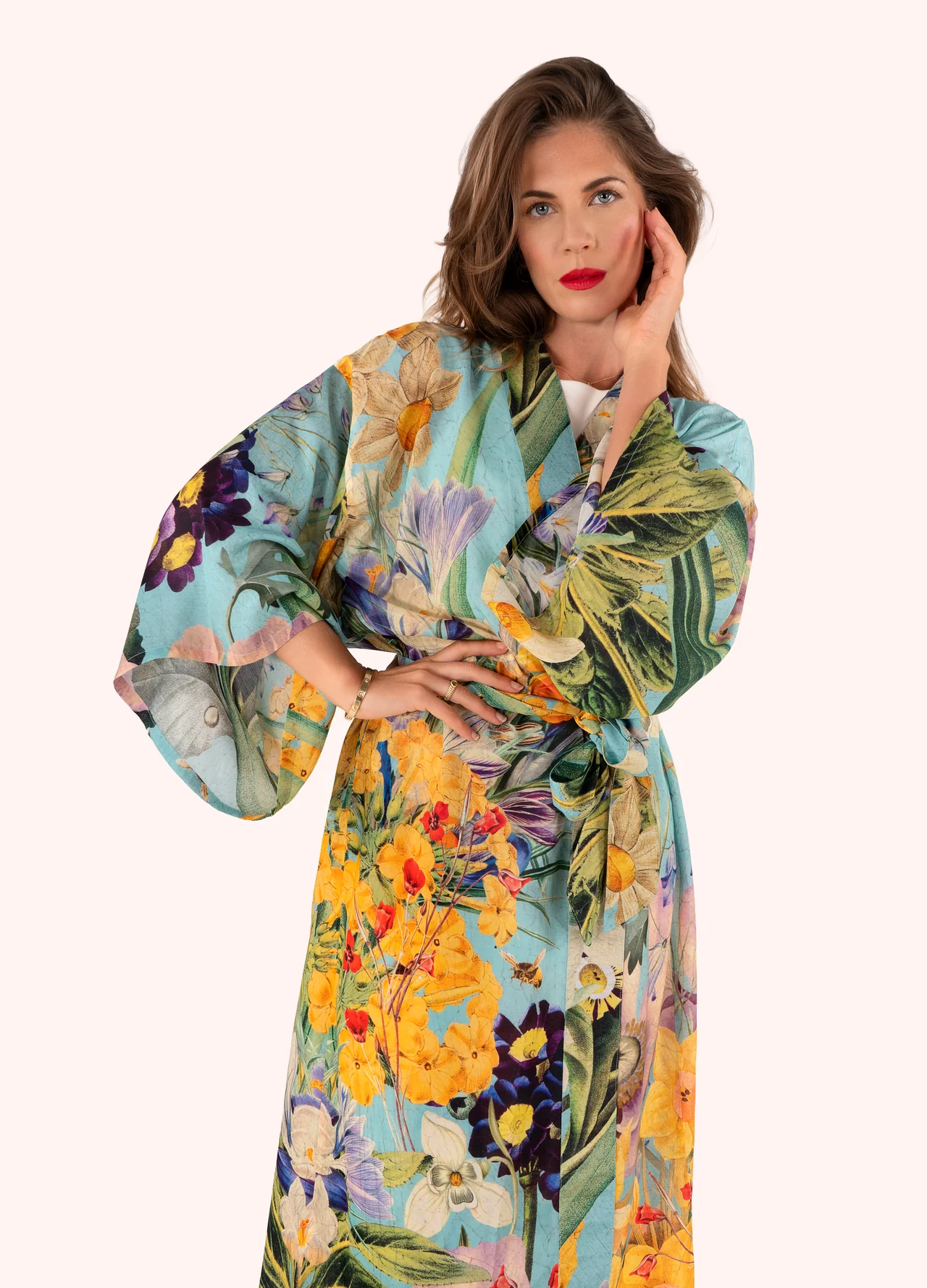 Powder Kimono Gown - Spring Flora Powder Kimono Gown - Spring Flora