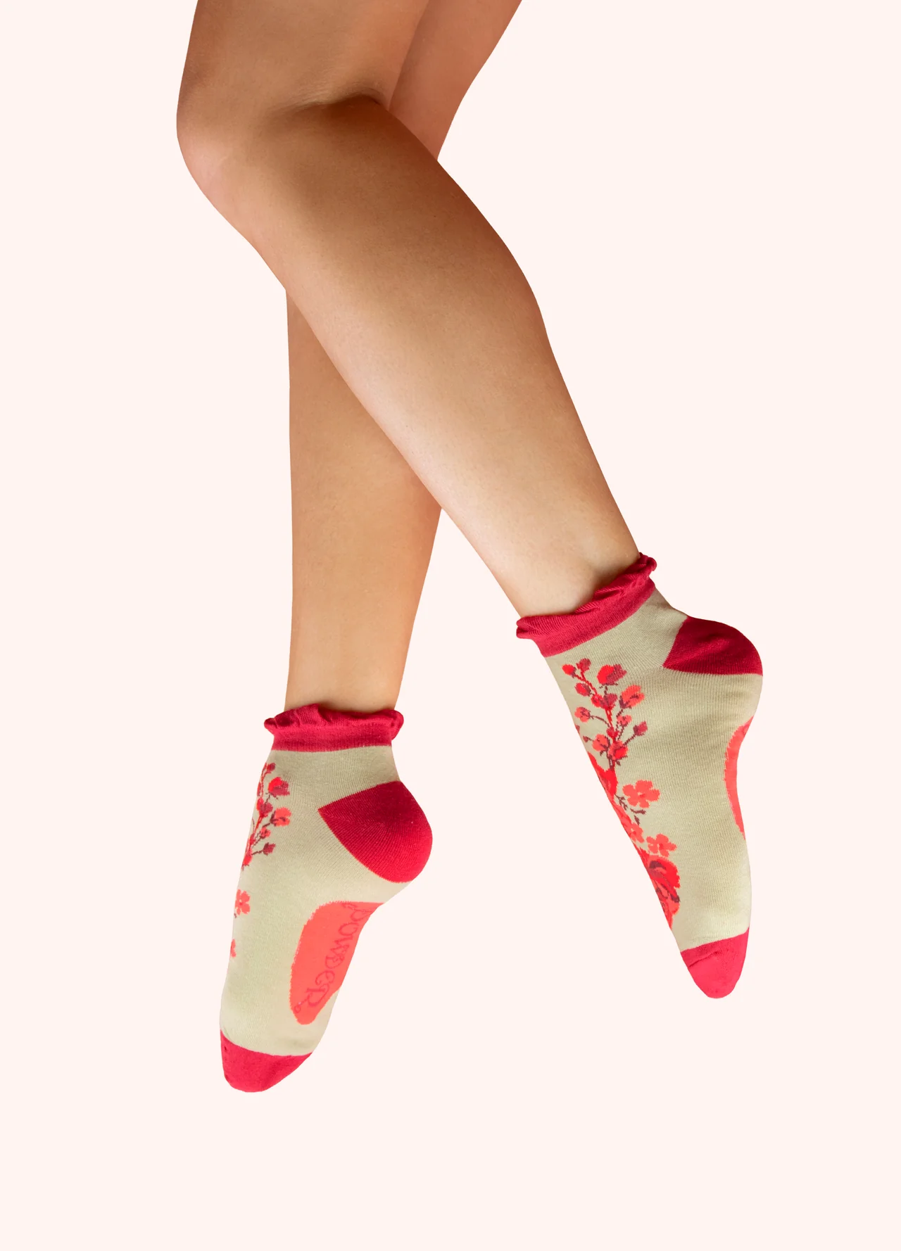 Powder Trainer Socks - Rouge Blooms Powder Trainer Socks - Rouge Blooms