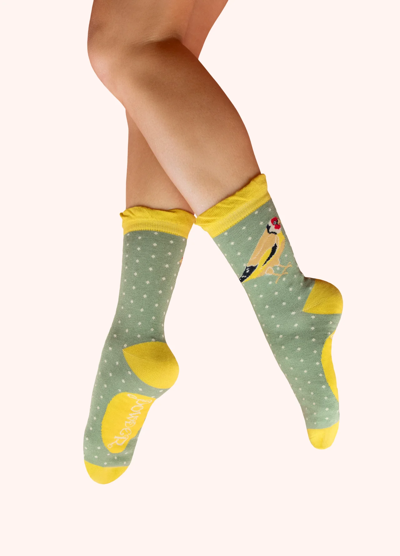 Powder Ladies Ankle Socks - Goldfinch in Sage Powder Ladies Ankle Socks - Goldfinch in Sage