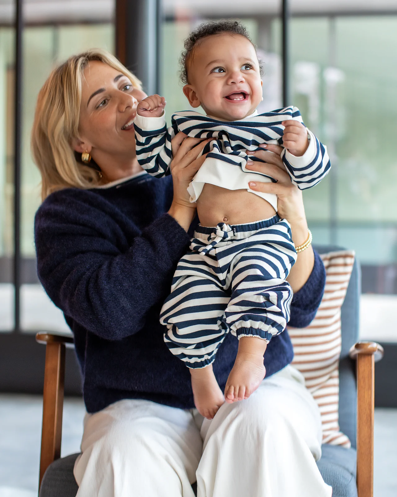 Chalk Hoglet Stripe Set Navy/Ecru Chalk Hoglet Stripe Set Navy/Ecru