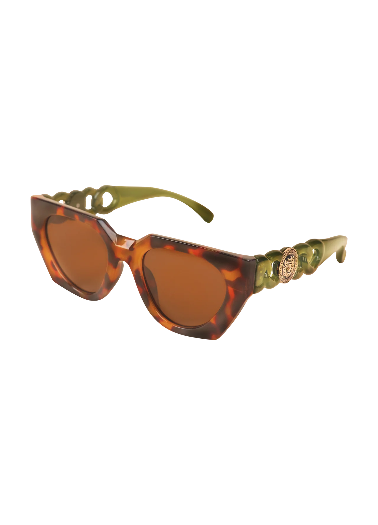 Powder Luxe Zelia Sunglasses - Tortoiseshell/Olive Powder Luxe Zelia Sunglasses - Tortoiseshell/Olive