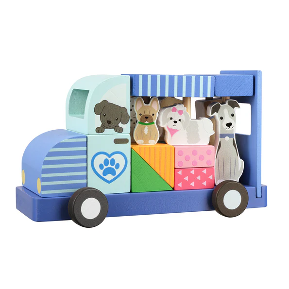 Orange Tree Toys Dog Groomers Van Block Puzzle Orange Tree Toys Dog Groomers Van Block Puzzle