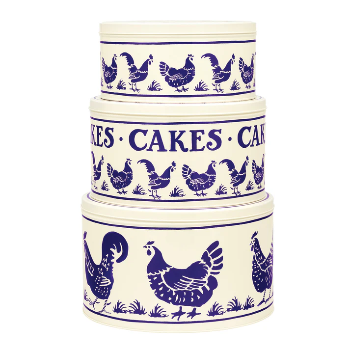Emma Bridgewater Blue Hens Set of 3 Cake Tins Emma Bridgewater Blue Hens Set of 3 Cake Tins