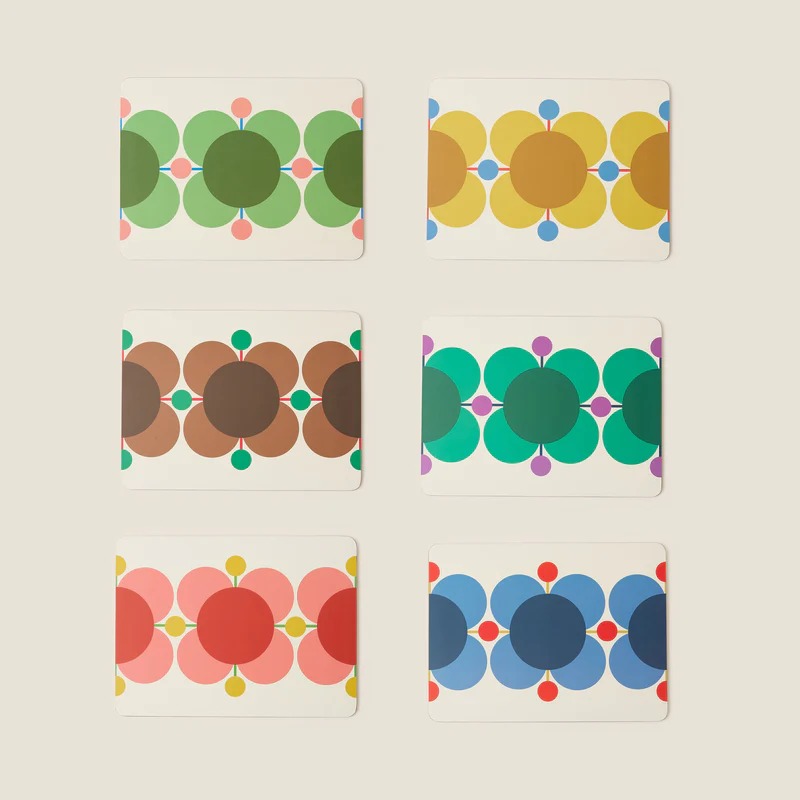 Orla Kiely Atomic Flower Placemats Set of 6 Orla Kiely Atomic Flower Placemats Set of 6