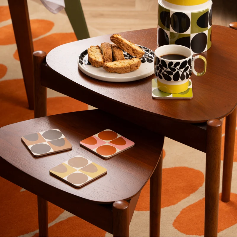 Orla Kiely Spot Square Oval Coasters Set of 4 Orla Kiely Spot Square Oval Coasters Set of 4