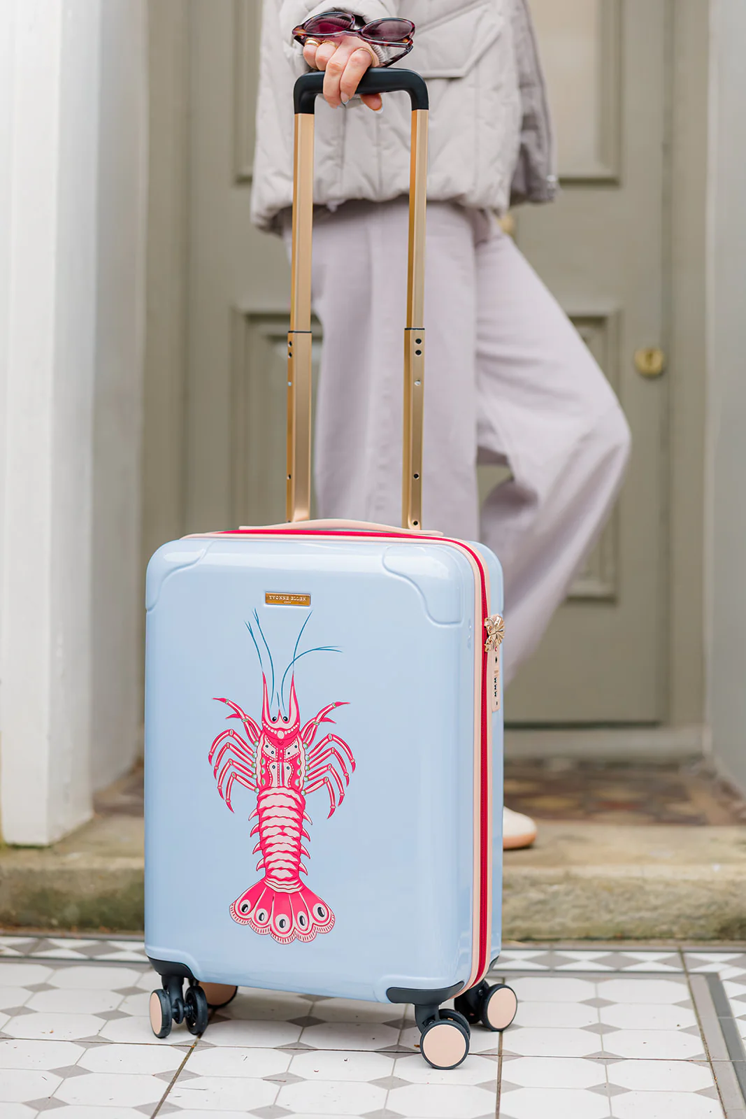 Yvonne Ellen Pale Blue Lobster Cabin Trolley Case 4 Wheels Yvonne Ellen Pale Blue Lobster Cabin Trolley Case 4 Wheels