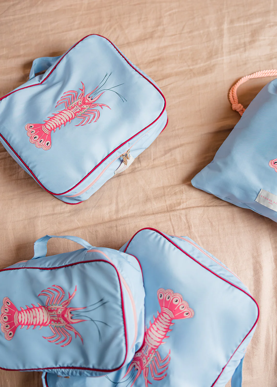 Yvonne Ellen Pale Blue Lobster Packing Cube 4 Piece Set Yvonne Ellen Pale Blue Lobster Packing Cube 4 Piece Set