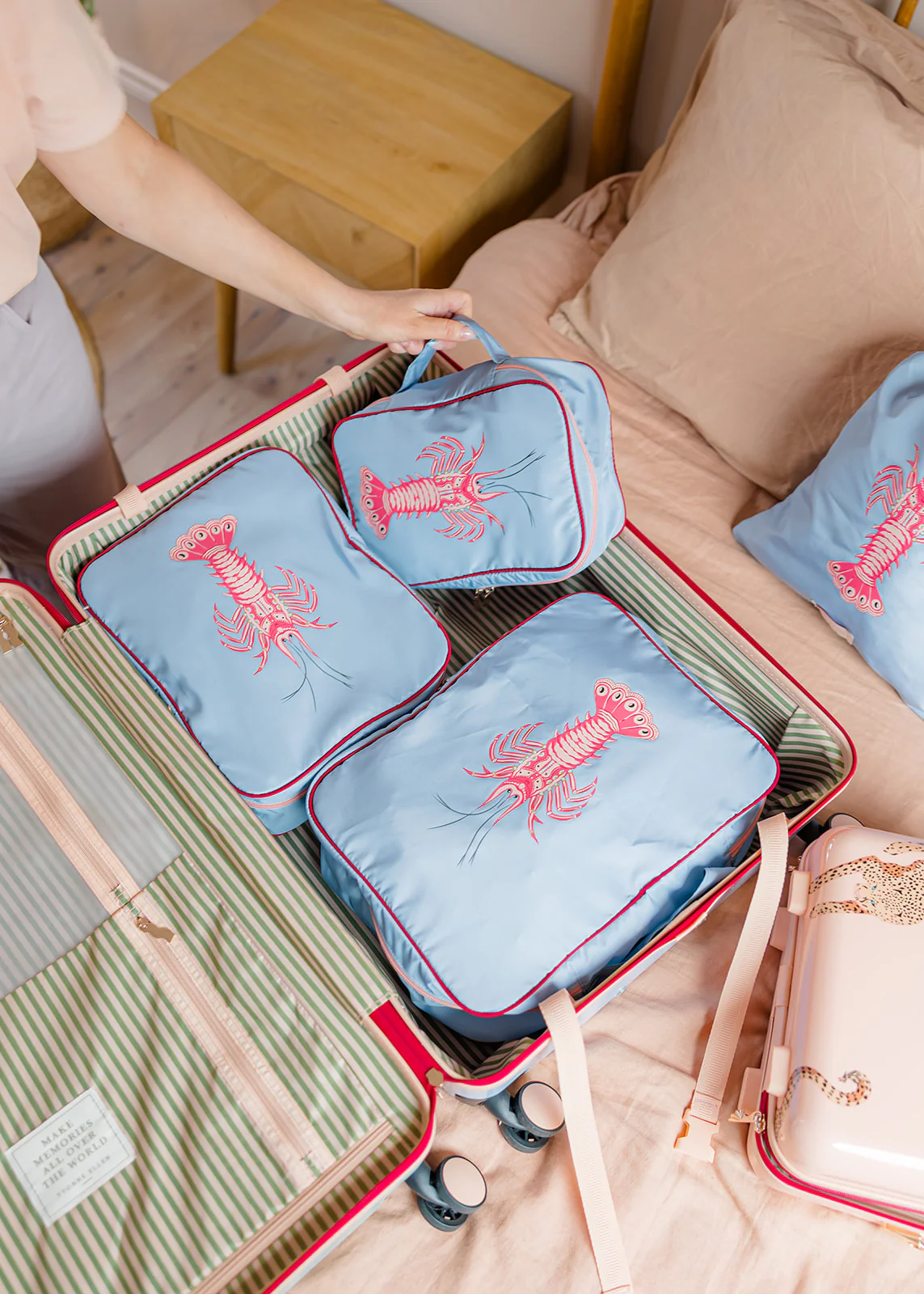 Yvonne Ellen Pale Blue Lobster Packing Cube 4 Piece Set Yvonne Ellen Pale Blue Lobster Packing Cube 4 Piece Set