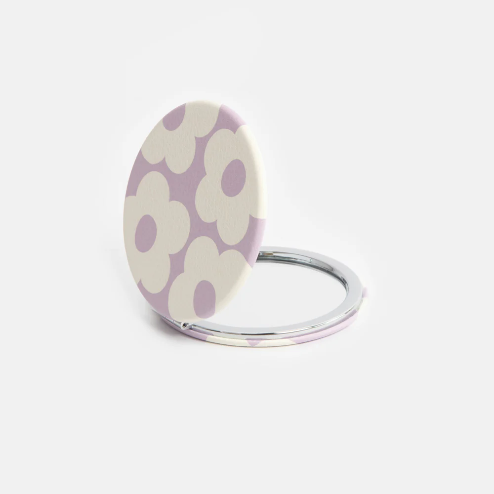 Caroline Gardner Lilac Flower Round Pocket Mirror Caroline Gardner Lilac Flower Round Pocket Mirror