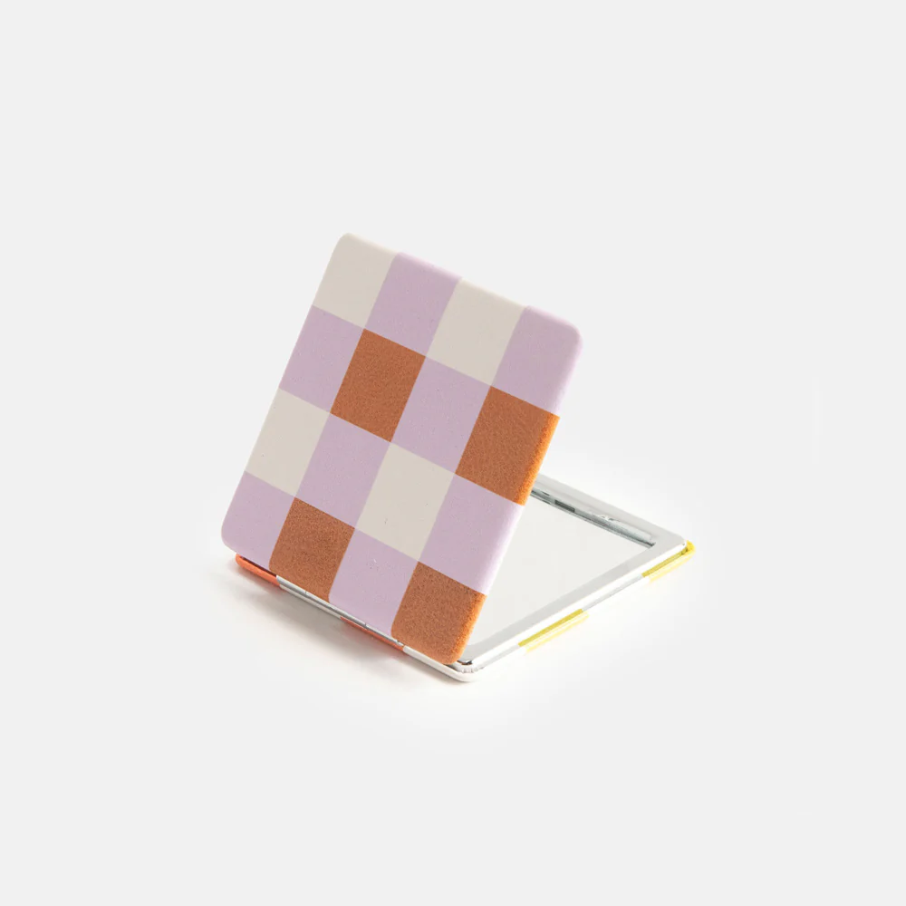 Caroline Gardner Multi Check Square Pocket Mirror Caroline Gardner Multi Check Square Pocket Mirror