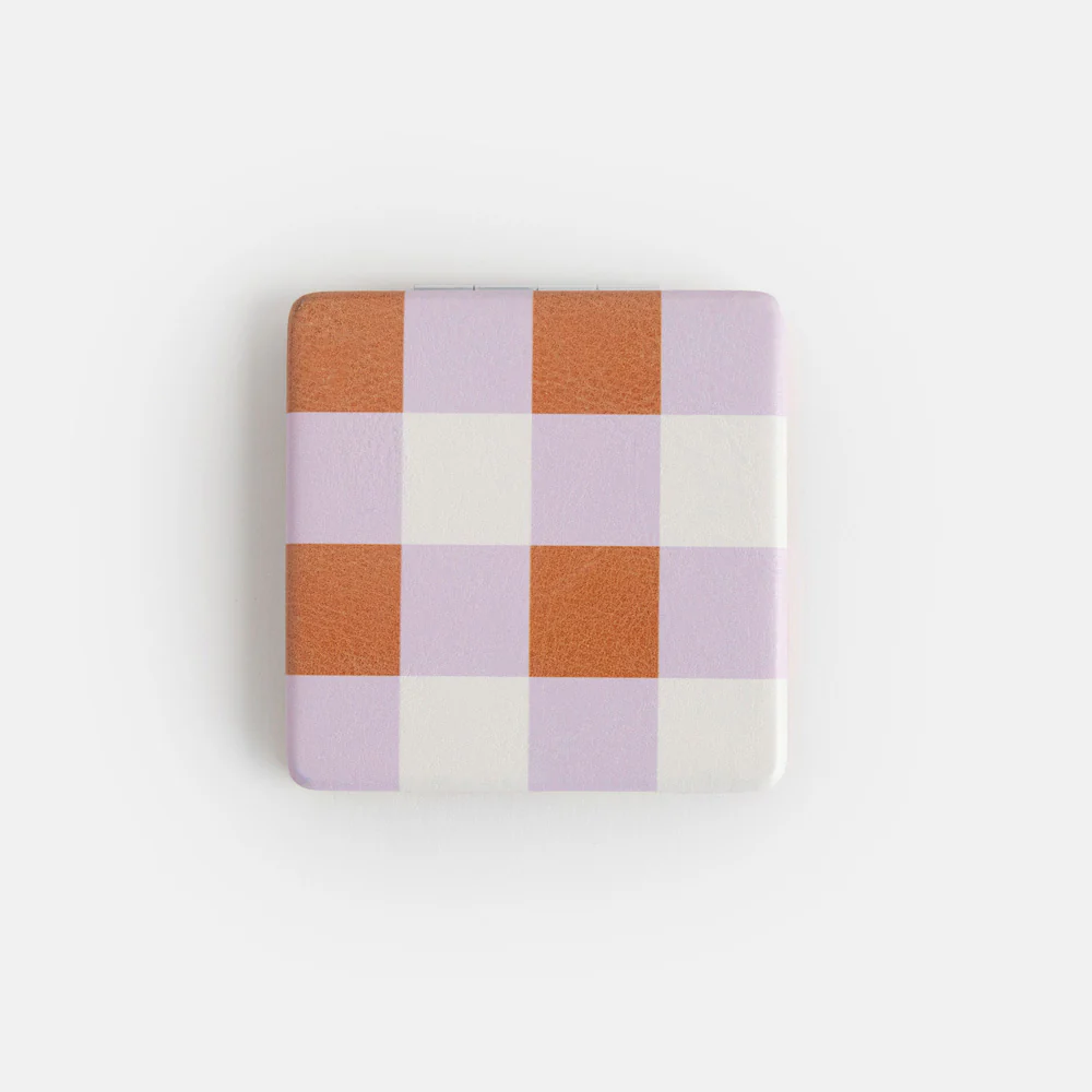 Caroline Gardner Multi Check Square Pocket Mirror Caroline Gardner Multi Check Square Pocket Mirror