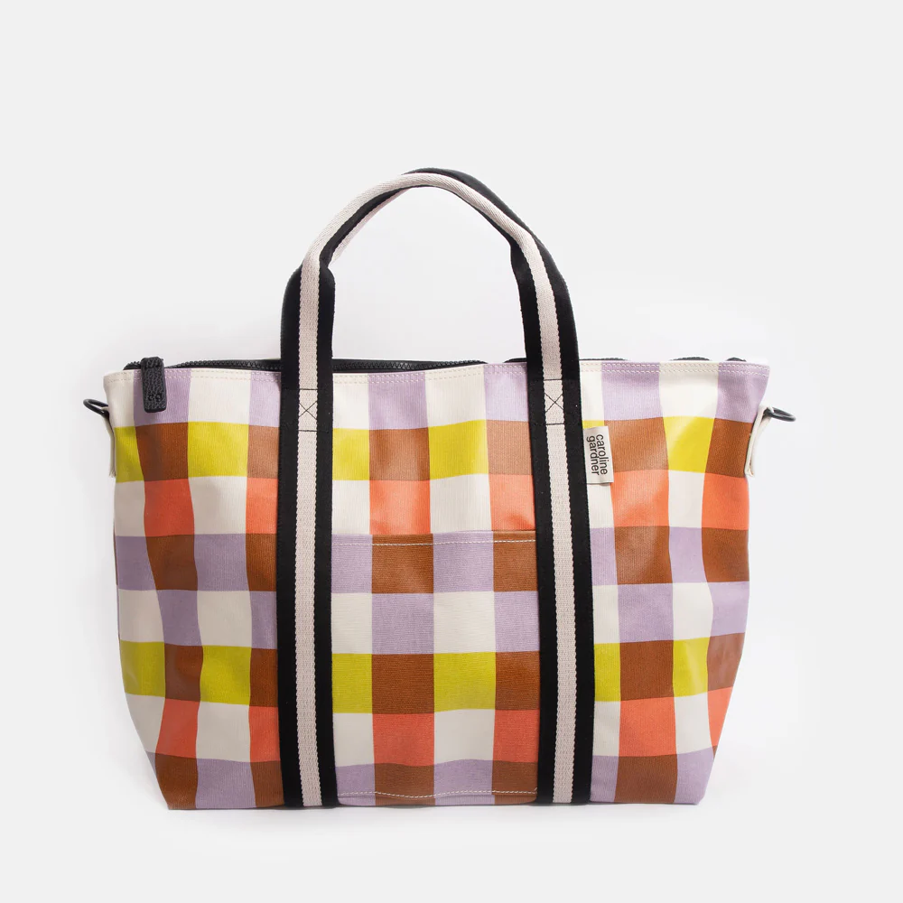 Caroline Gardner Multi Check Weekend Bag Caroline Gardner Multi Check Weekend Bag