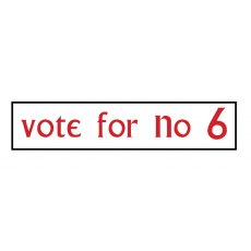 The Prisoner Oblong Car Sticker - Vote For No6