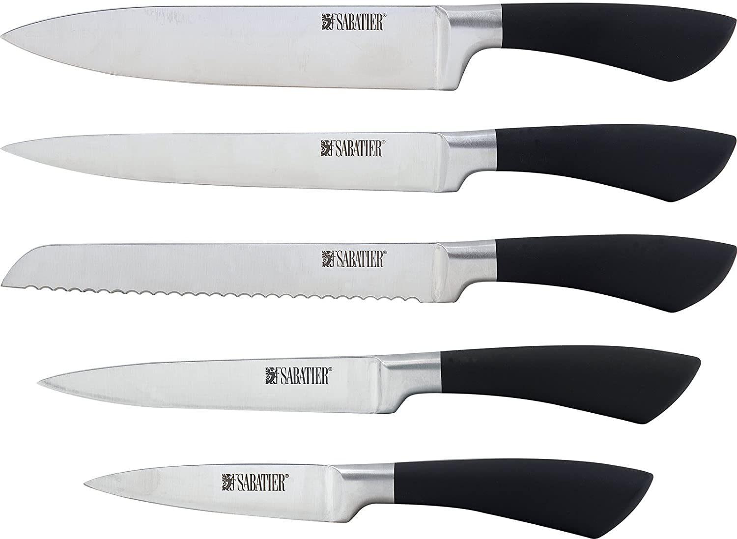 Sabatier 5pc Knife Set With Stainless Steel Block Buy Online Here   109050d 