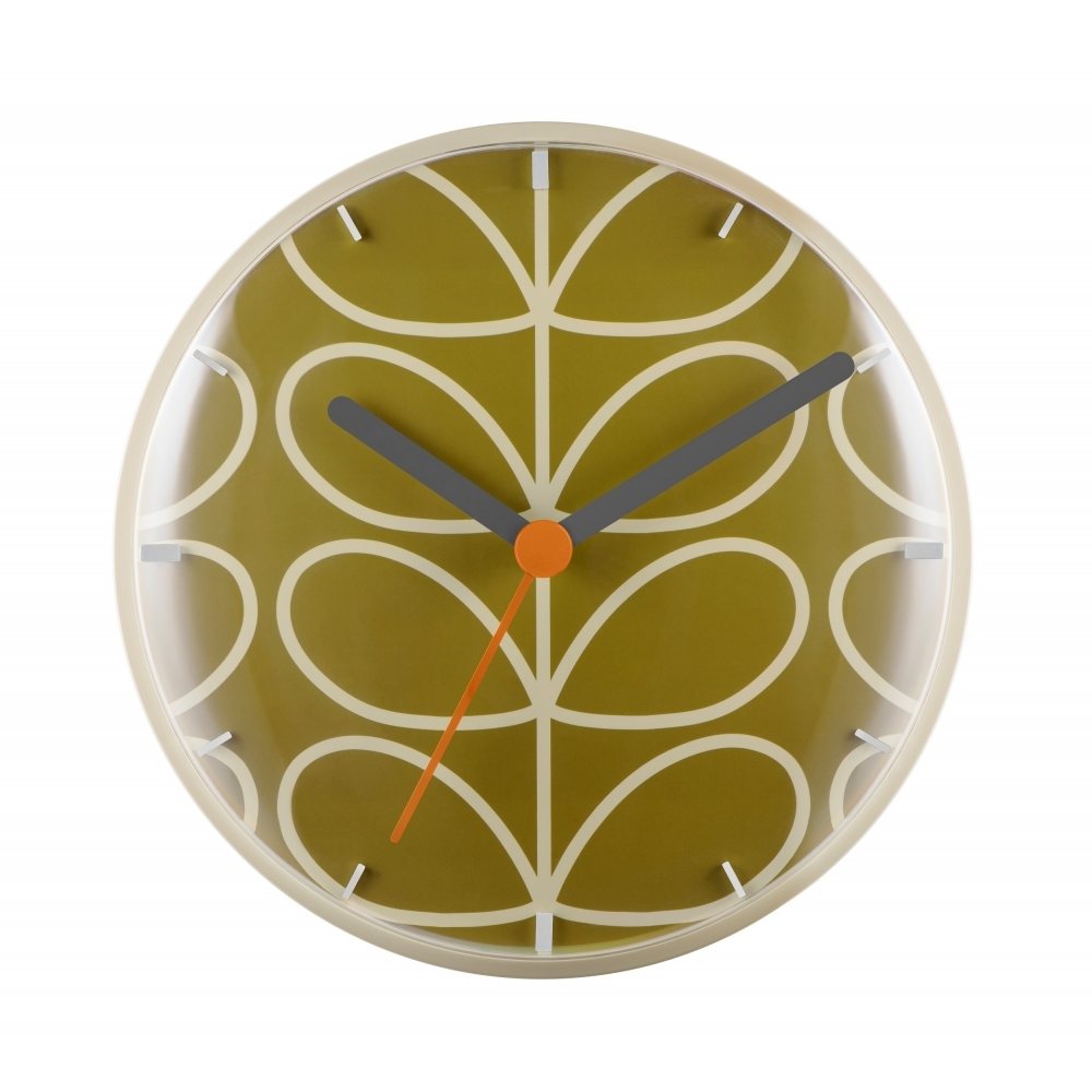 Orla Kiely Linear Stem Wall Clock Moss | Buy Online Here - Portmeirion ...