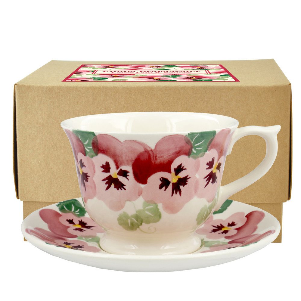 Emma Bridgewater Pink Pansy Large Teacup & Saucer | Buy Online Here ...