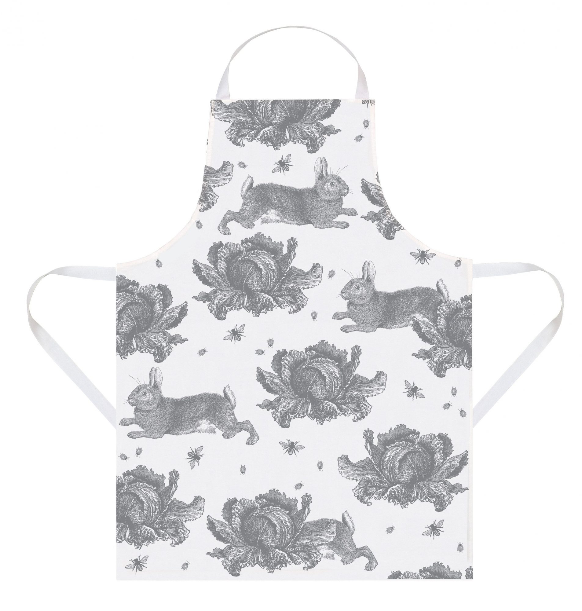 THORNBACK top & PEEL Full Print Squirells and Acorn White Apron Made in Great Britain